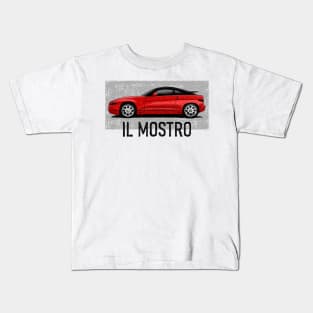 My drawing of the SZ Zagato with the motto "Il Mostro" Kids T-Shirt